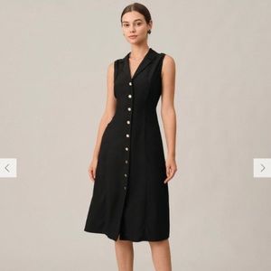 NWT The Black V-Neck Tunic sleeveless Midi Dress Button Down Vintage Shirt